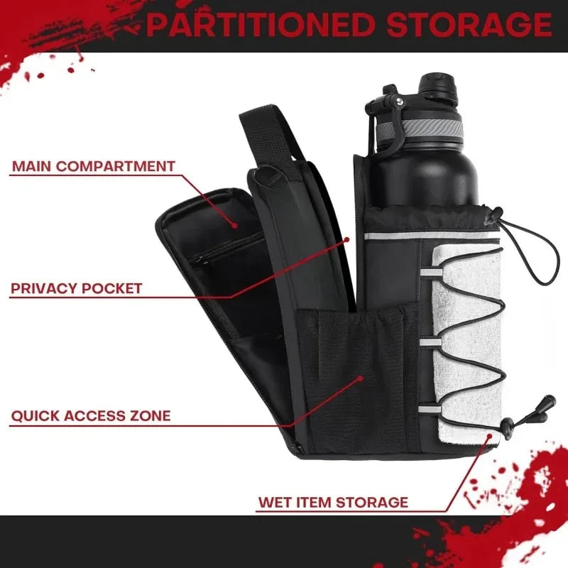 Magnetische Handsfree Sporttas | Crossbody Fitness Sling met Drinkfleshouder