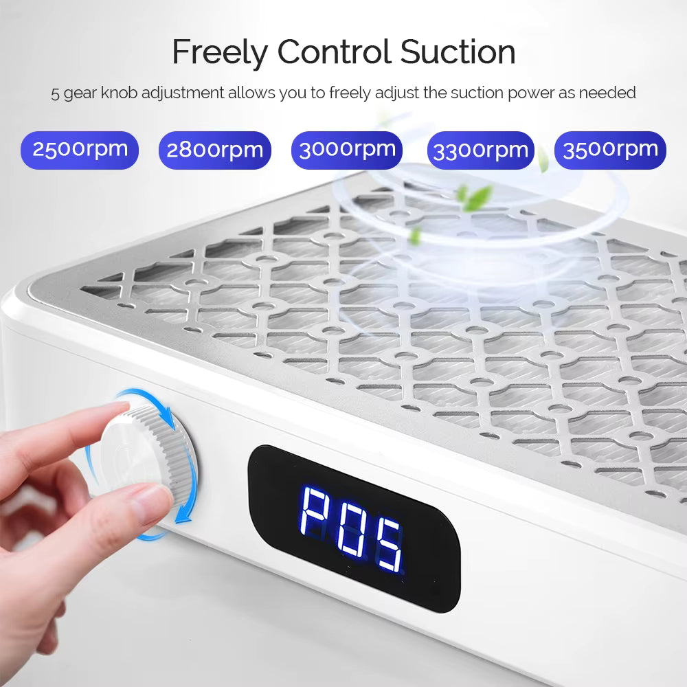 SK-Solution Nagelstofzuiger 5-Snelheden met LED Display | Professionele Nagelstation Stofafzuiger